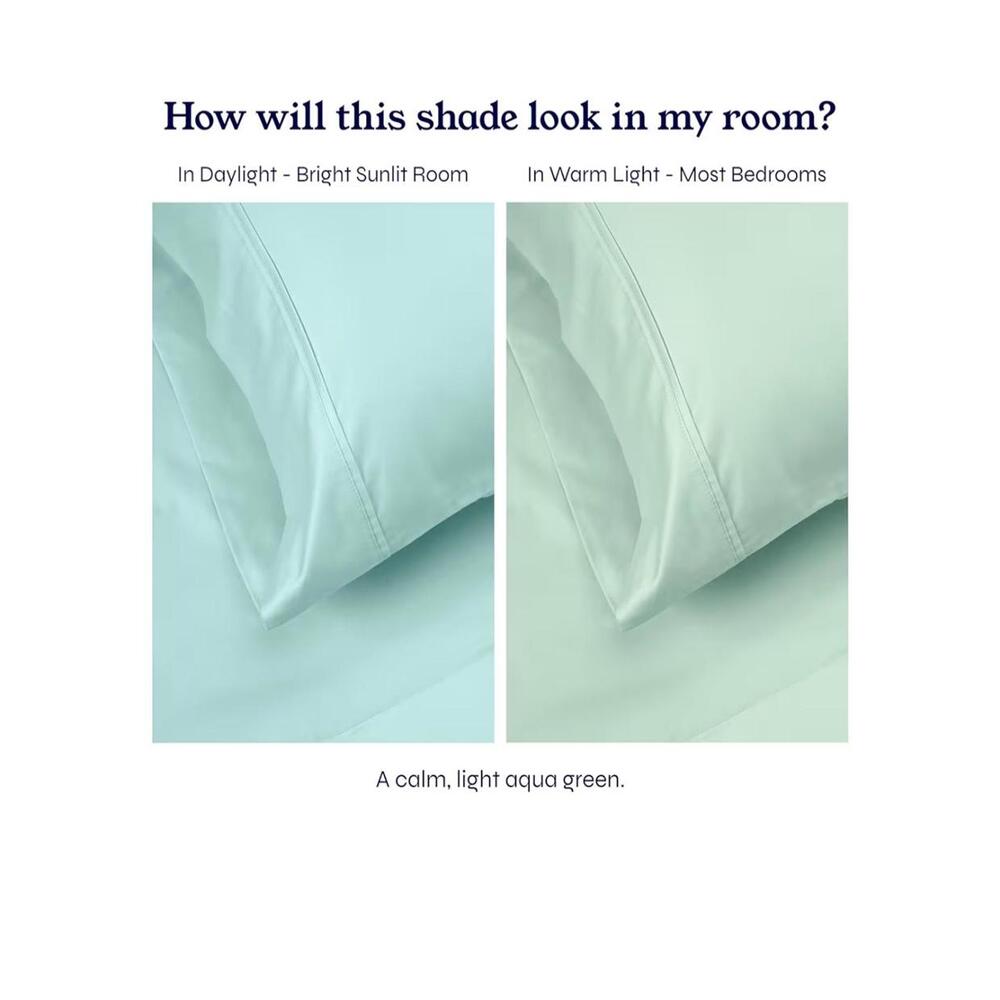 New 2 Set California Design Queen Pillowcases 400 Thread Ct 100% Cotton Sateen - Picture 5 of 7